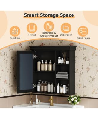 30'' x 28'' Wall Mounted Medicine Cabinet with Mirror & Storage Organizer