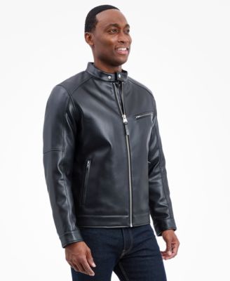 Men's Faux Leather Moto Jacket