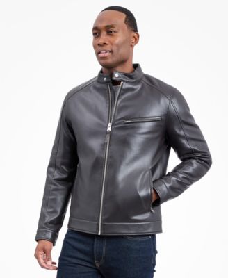 Men's Faux Leather Moto Jacket