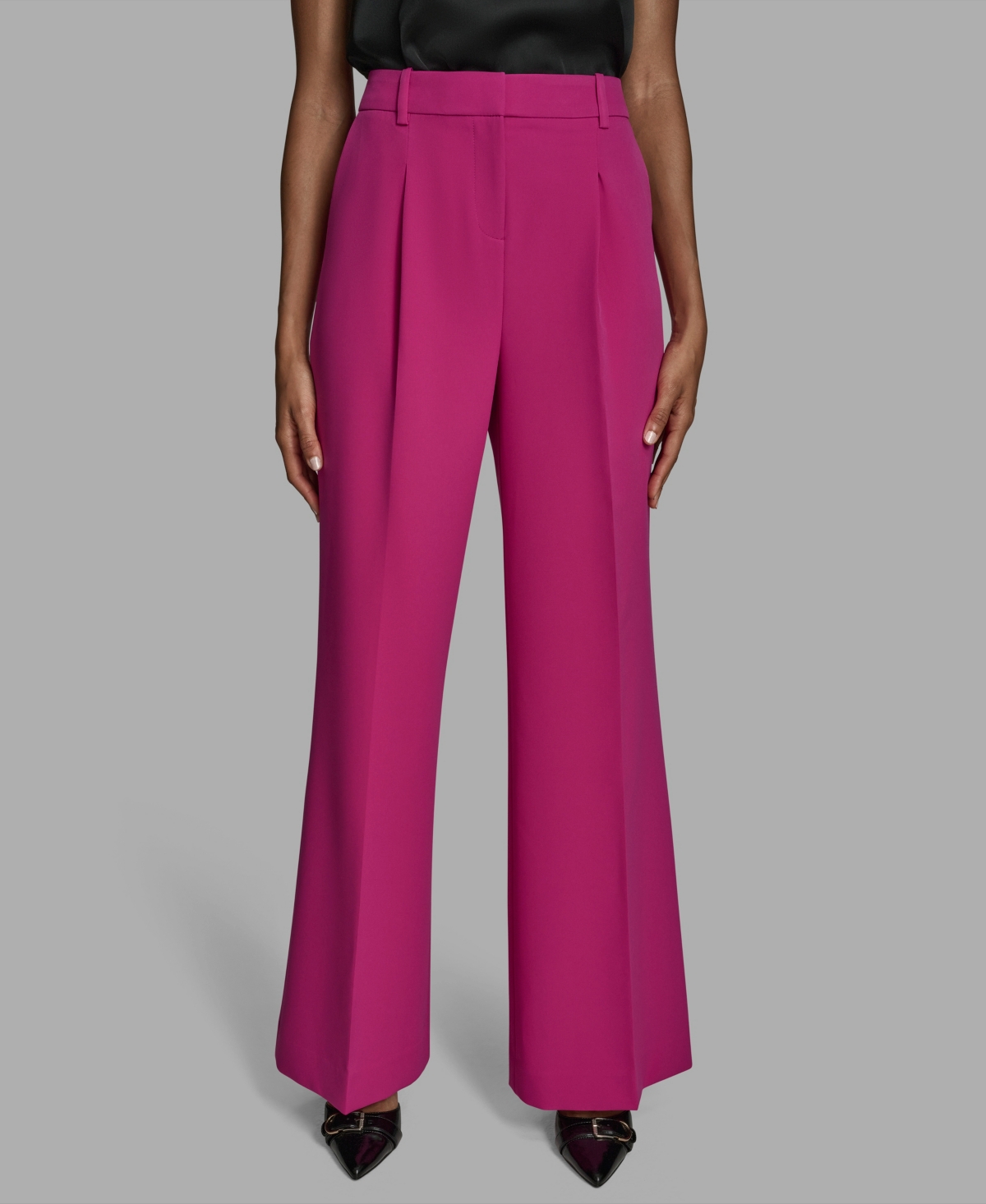 Bcbg Women's Pleated High Rise Wide Leg Pants In Pink