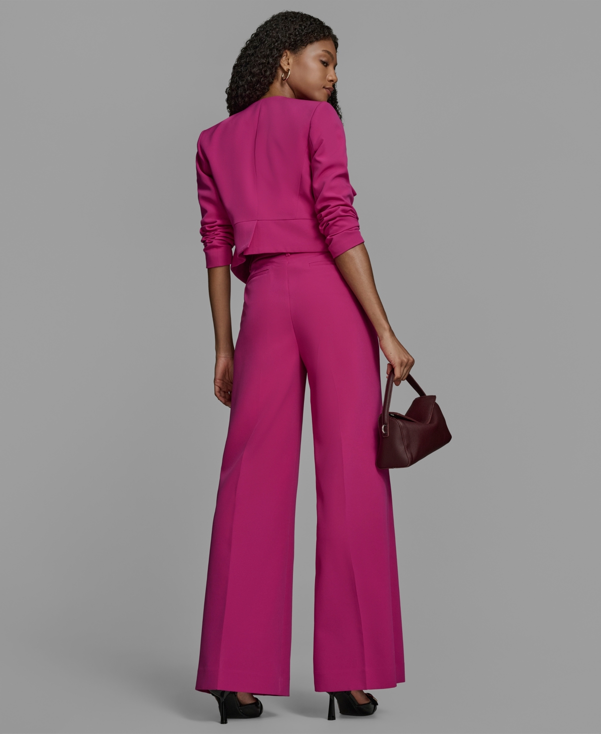 Bcbg Women's Ruffle Collar Long Sleeve Cropped Jacket