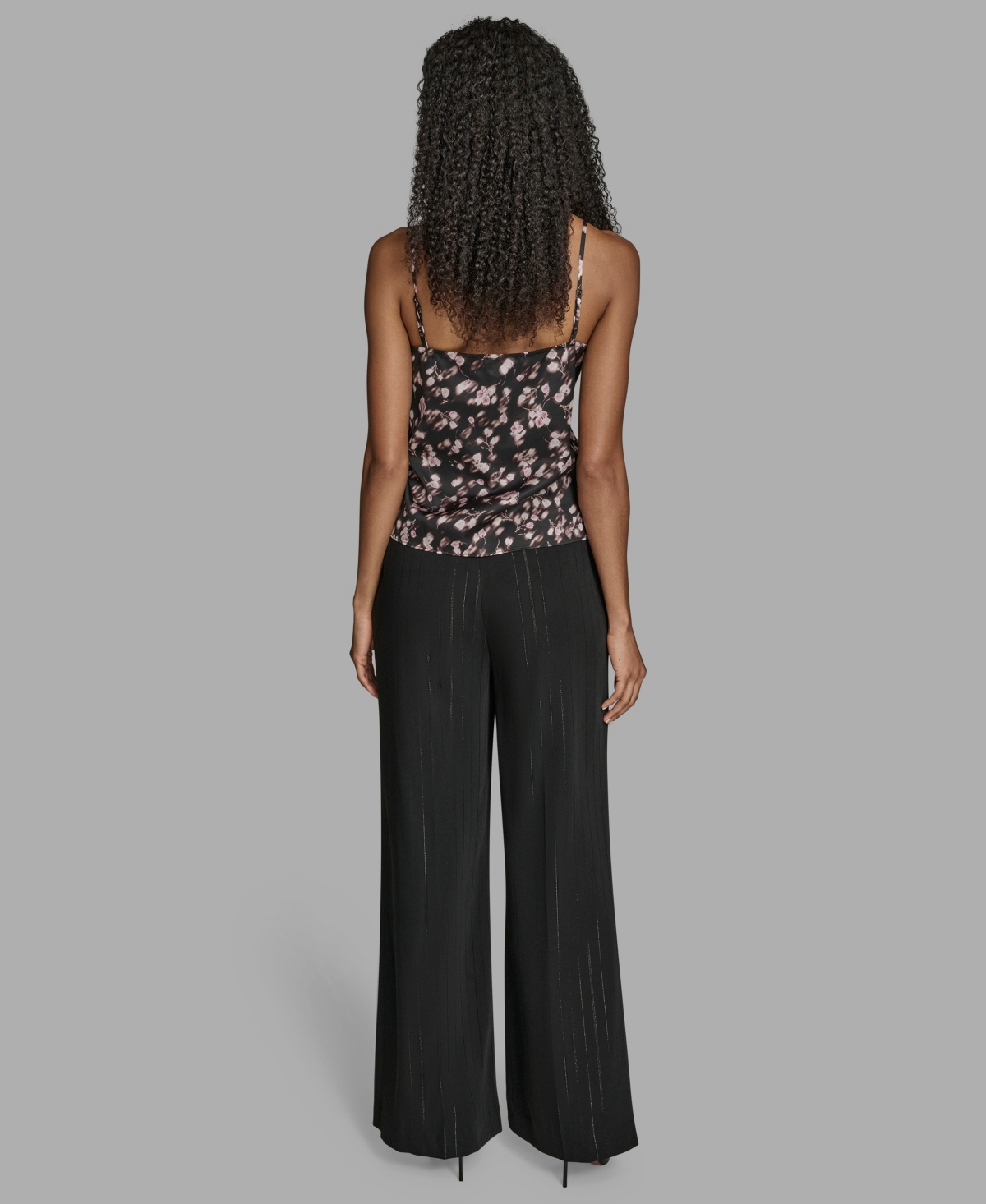 Bcbg Women's Floral Print V-neck Camisole Top In Black
