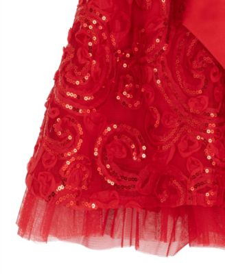 Baby Girls' Sequin Soutache Mesh Dress and Diaper Cover, 2-Piece Set