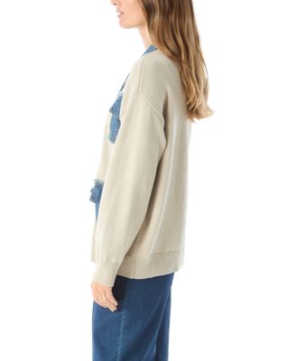 DO by Clio Women's Sweater Denim Long Sleeve Mix Jacket