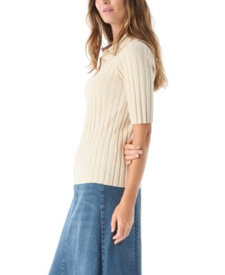 DO by Women's Ribbed Knit Collar Top