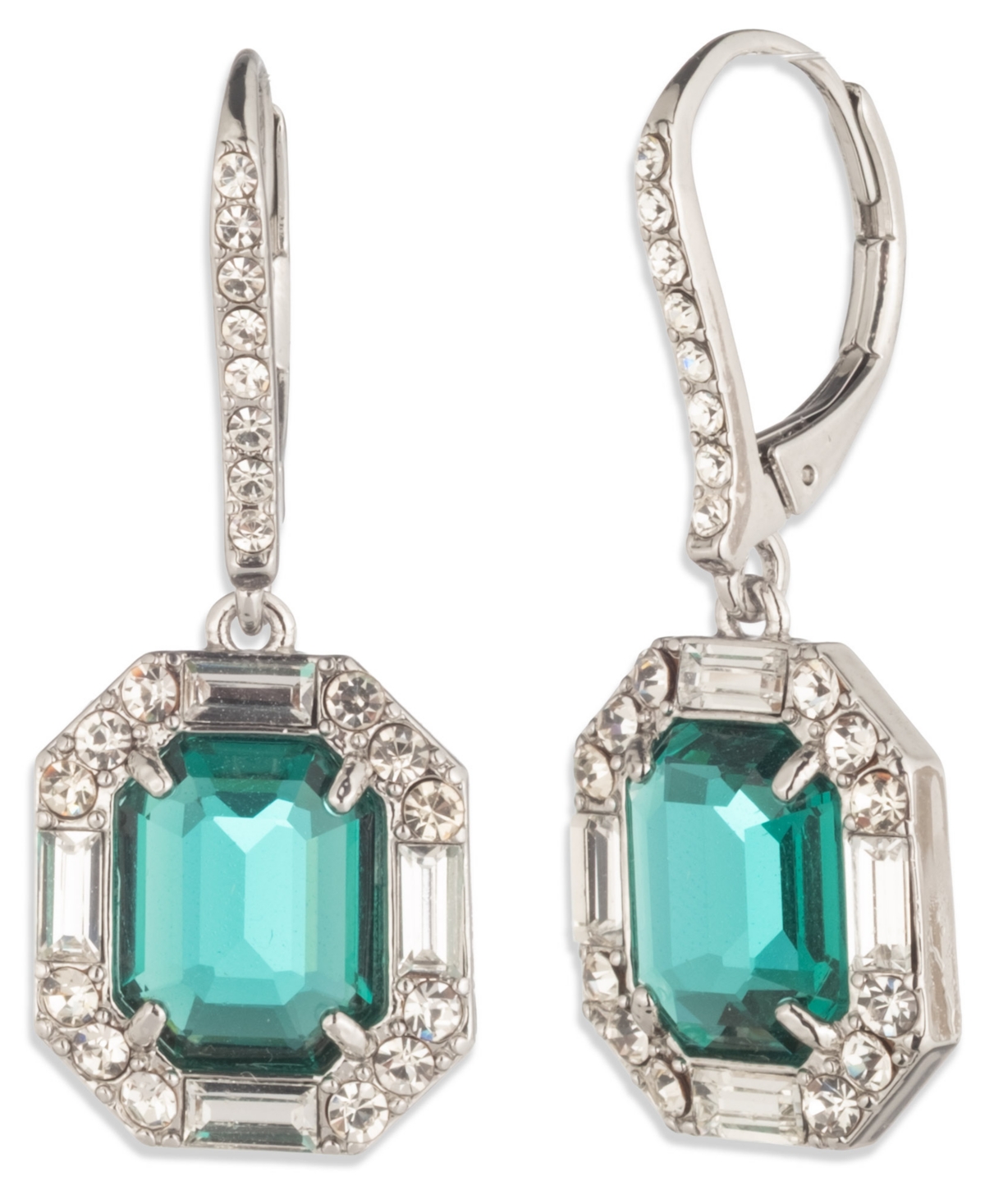 Ralph Lauren Glass Stone Silver-tone Drop Earrings (also In Gold-tone) In Gray