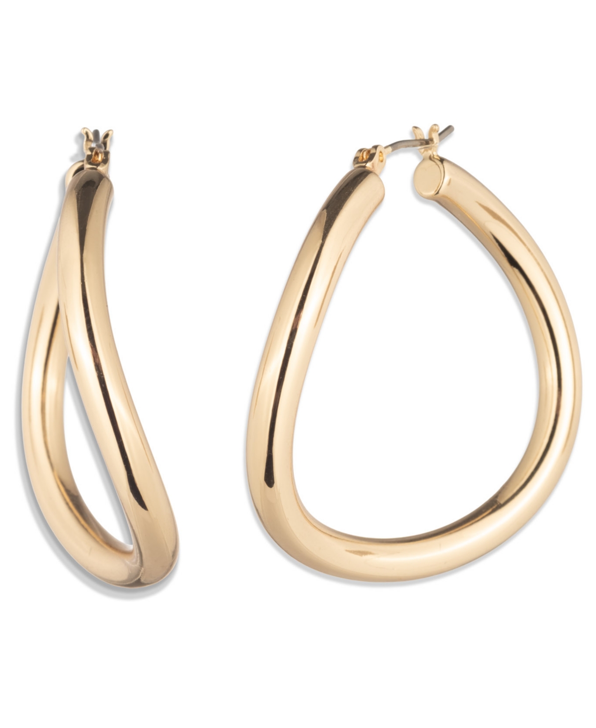 Ralph Lauren Gold-tone Sculptural Hoop Earrings In Gold