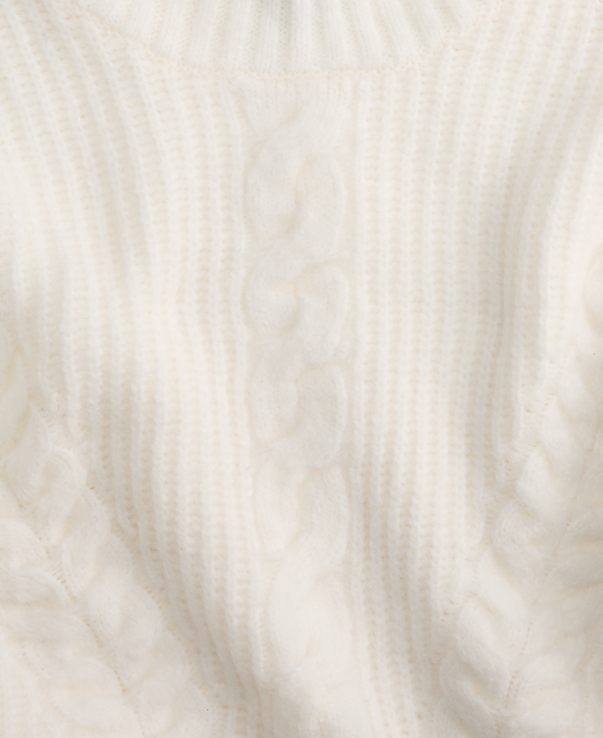 I.n.c. International Concepts Petite Fringe-Trim Cable Knit Turtleneck Sweater, Macy's Exclusive