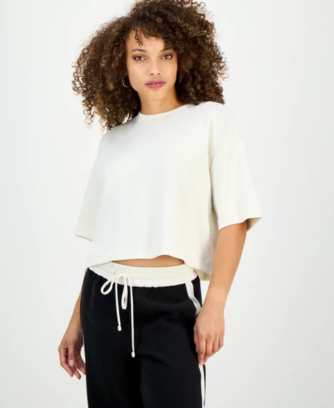 Petite Crewneck Short-Sleeve T-Shirt - Vintage Cream