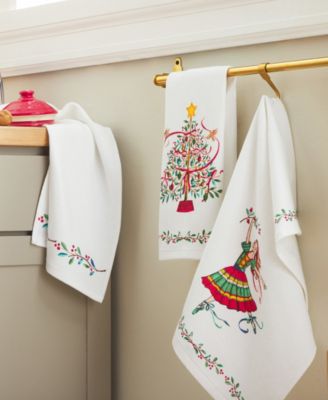 Ballerina Holiday Holly Spring Kitchen Towels, Set of 2