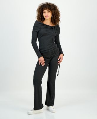 Petite Off-The-Shoulder Long-Sleeve Top, Macy's Exclusive