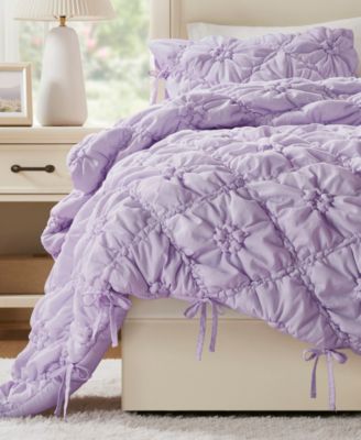 Lily Floral Embroidery 3-Pc. Comforter Set, Full/Queen