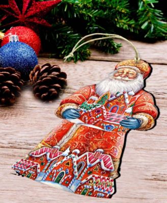 Santa's Gingerbread House Wooden Ornament