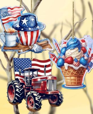 American Farmhouse Wooden Ornaments, Set of 3