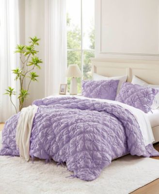 Lily Floral Embroidery 3-Pc. Comforter Set, Full/Queen