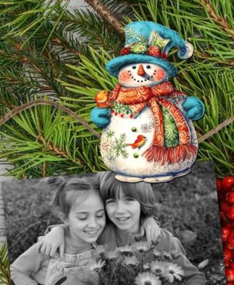 Snowman Wooden Clip-on Ornaments, Set of 3