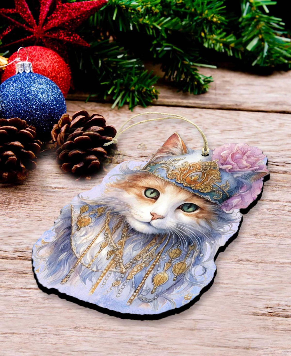 Designocracy Beautiful Cats Holiday Ornaments, Set Of 3 In Multi