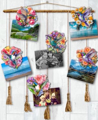 Hummingbirds Wooden Clip-on Ornaments, Set of 6