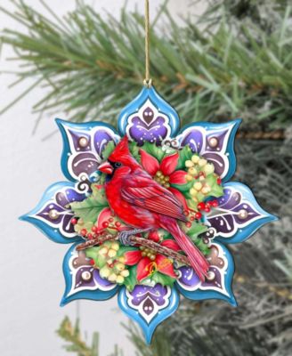 Cardinal Snowflake Christmas Ornament