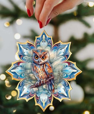 Great Horned Owl Snowflake Ornament