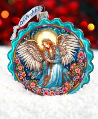 Angel of Healing Glass Christmas Ornament