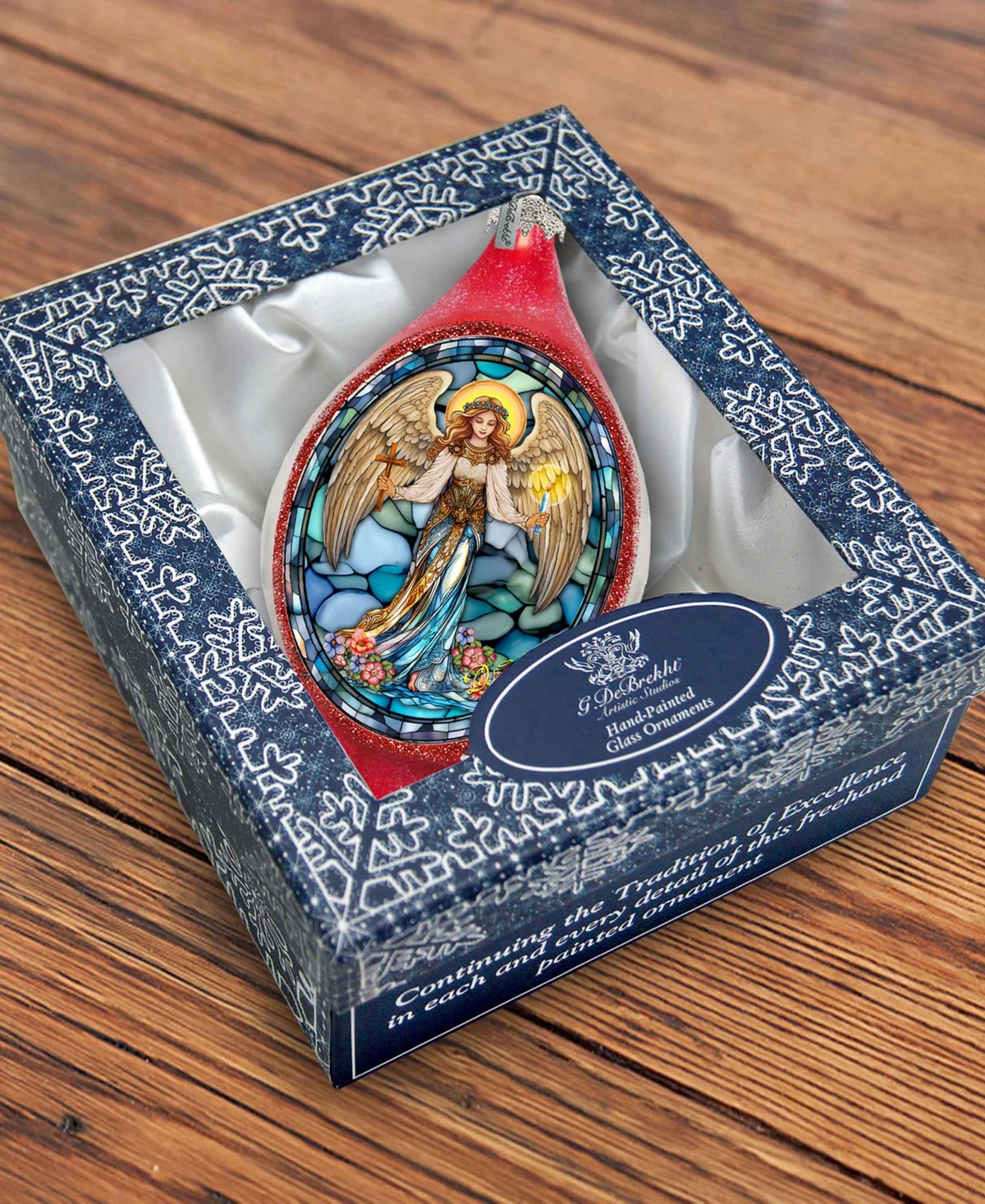 G.debrekht Holy Guardian Angel Drop Glass Ornament In Multi