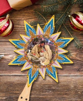 Classic Nativity Wooden Tree Topper