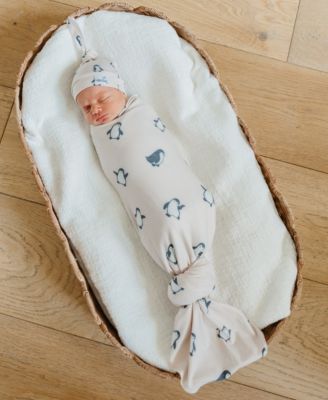 Baby Boy or Baby Girl Penguins Knit Blanket