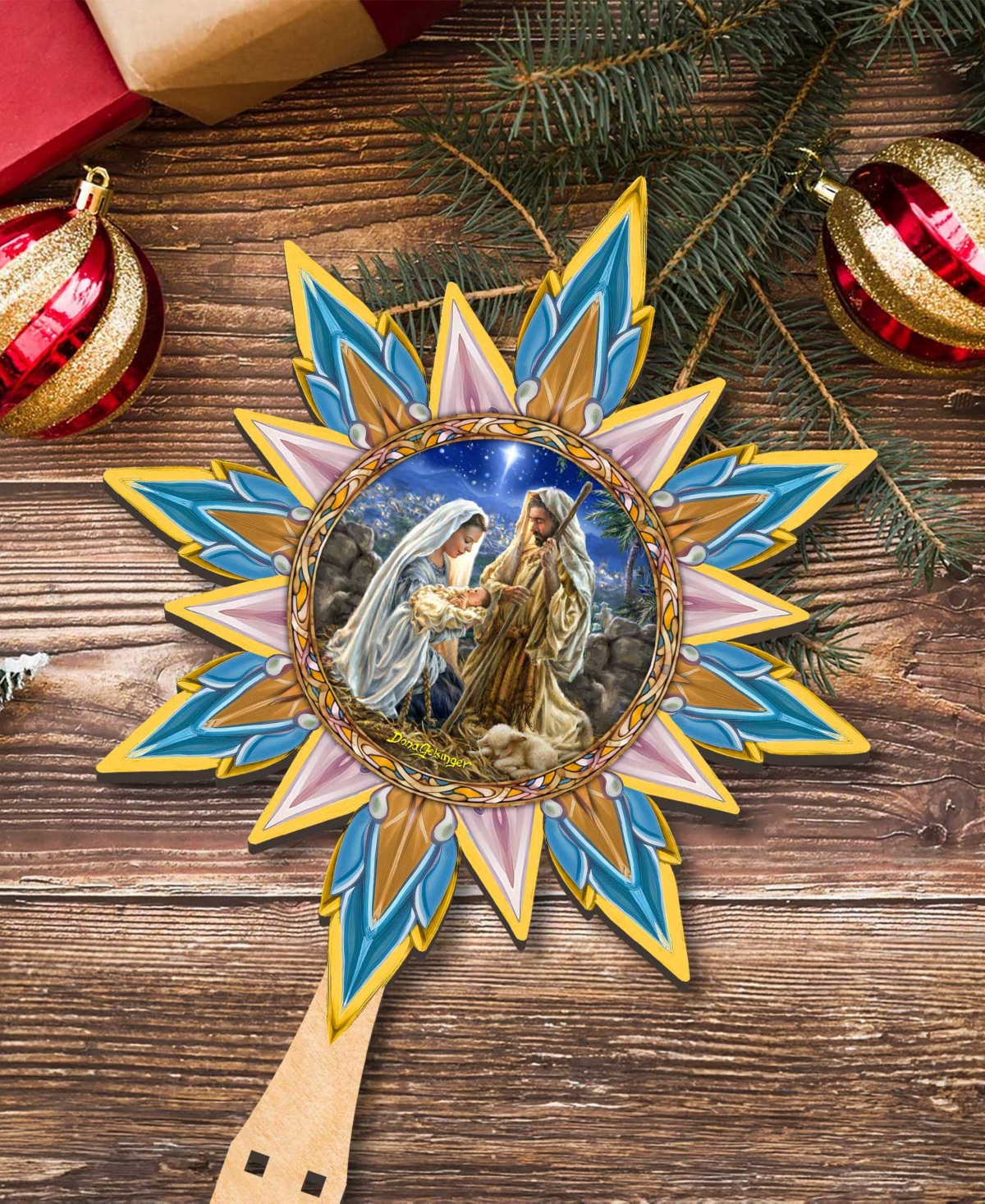 Designocracy Glory To God By D.gelsinger Tree Topper In Multi