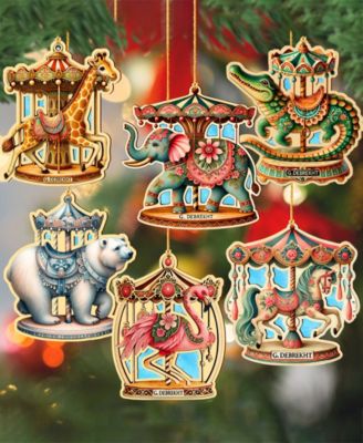 Carousel Animals Ornaments, Set of 12