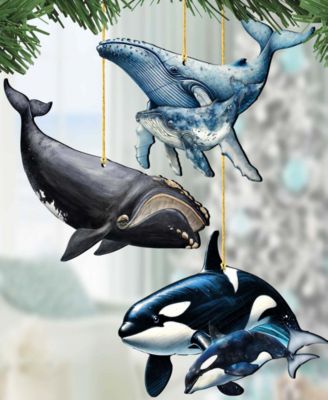 Ocean Life Christmas Ornaments, Set of 3