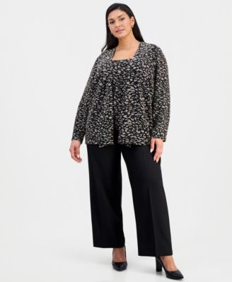 Alex Evenings - Plus Size Metallic Jacket & Top Twinset