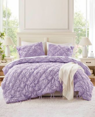 Lily Floral Embroidery 3-Pc. Comforter Set, Full/Queen