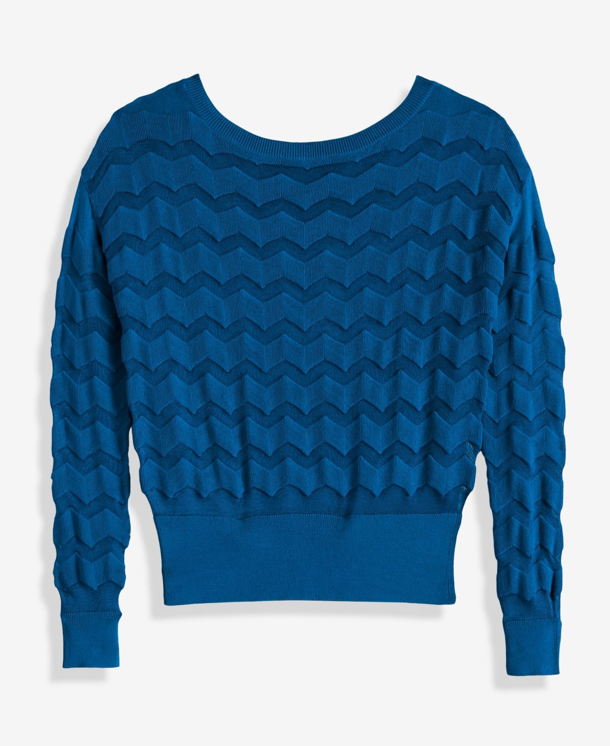 Inc International Concepts Petite Chevron Stitch Sweater, Macy's Exclusive In Blue