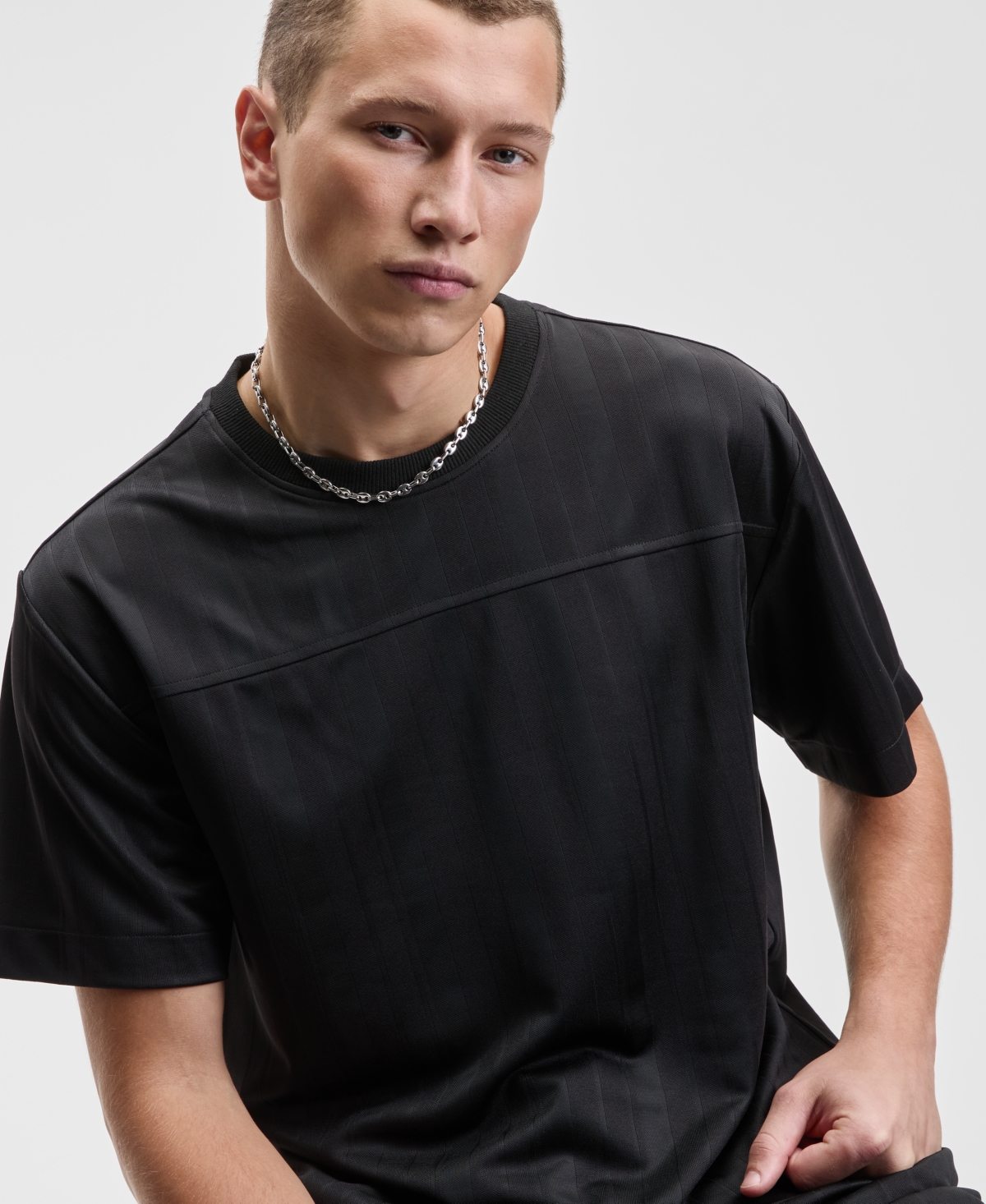 Mode of One Men's Relaxed Fit Short Sleeve Tonal Striped Crewneck T-Shirt, Macy's Exclusive