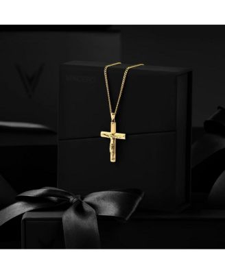 Men's Crucifix Pendant Necklace, 21" Chain