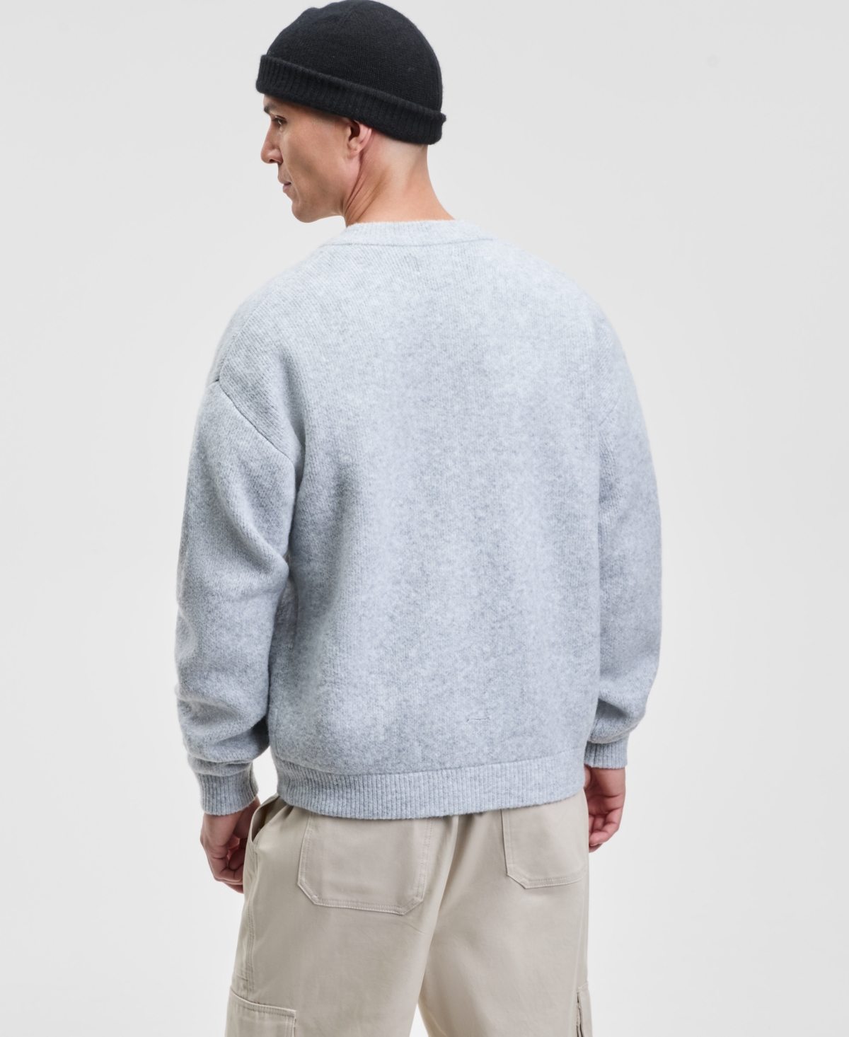 Mode Of One Men's Relaxed Fit Long Sleeve Button-front Cardigan Sweater-jacket, Macy's Exclusive In Blue