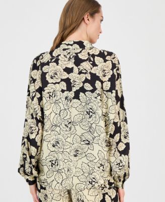 Women's Printed Dolman-Sleeve Blouse