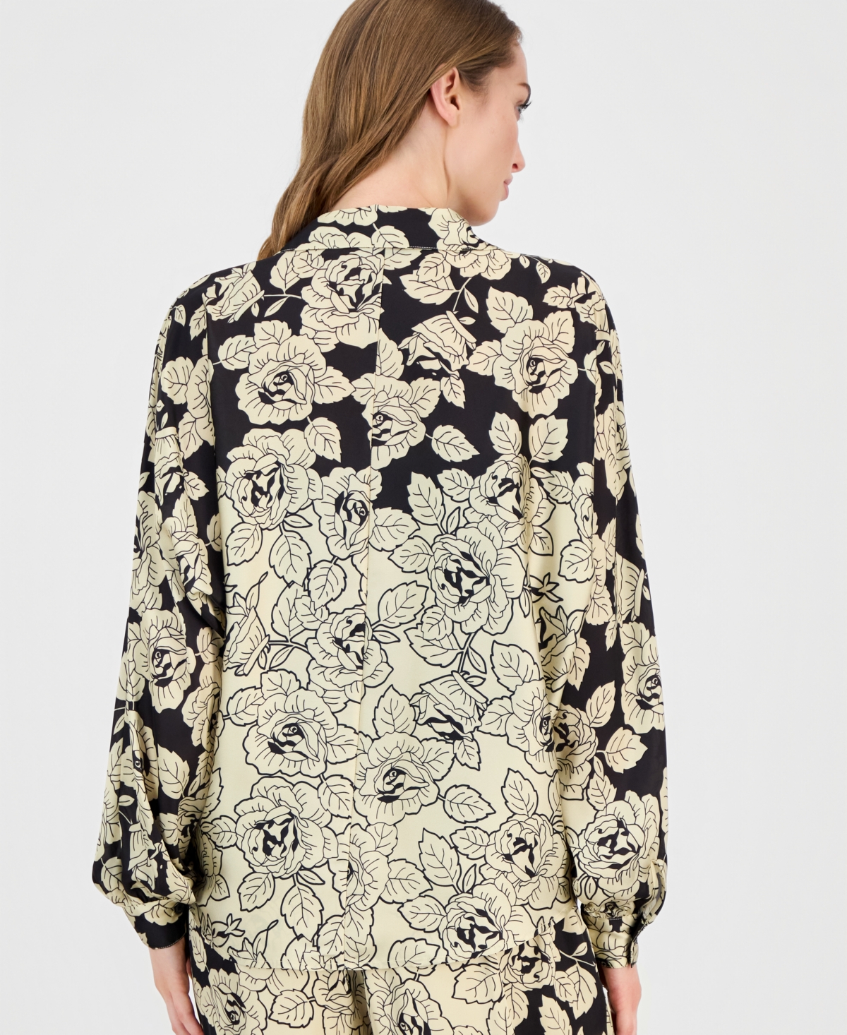 T Tahari Women's Printed Dolman-sleeve Blouse In Multi