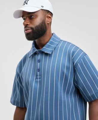 Men's Sporty Relaxed Fit Short Sleeve Striped Polo Shirt, Macy's Exclusive