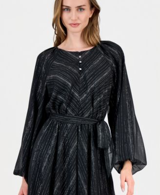 Women's Long-Sleeve Fit & Flare Dress