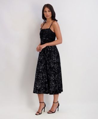 Women's Burn Out Foil Slip Sleeveless Dress