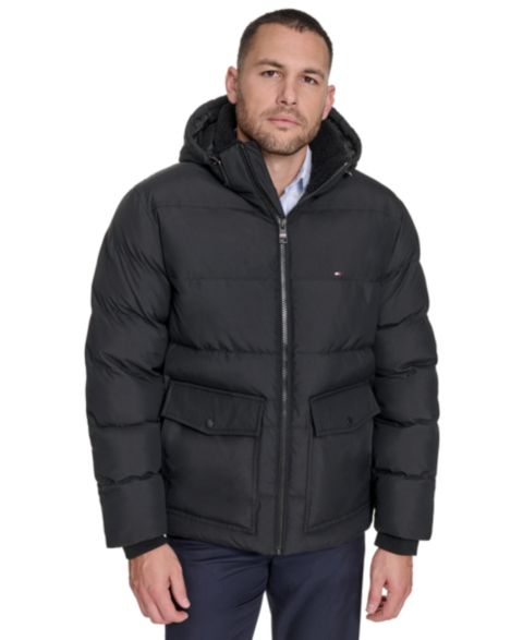 Мужская куртка Tommy Hilfiger Two Pocket Hooded Puffer, цвет: Чёрный