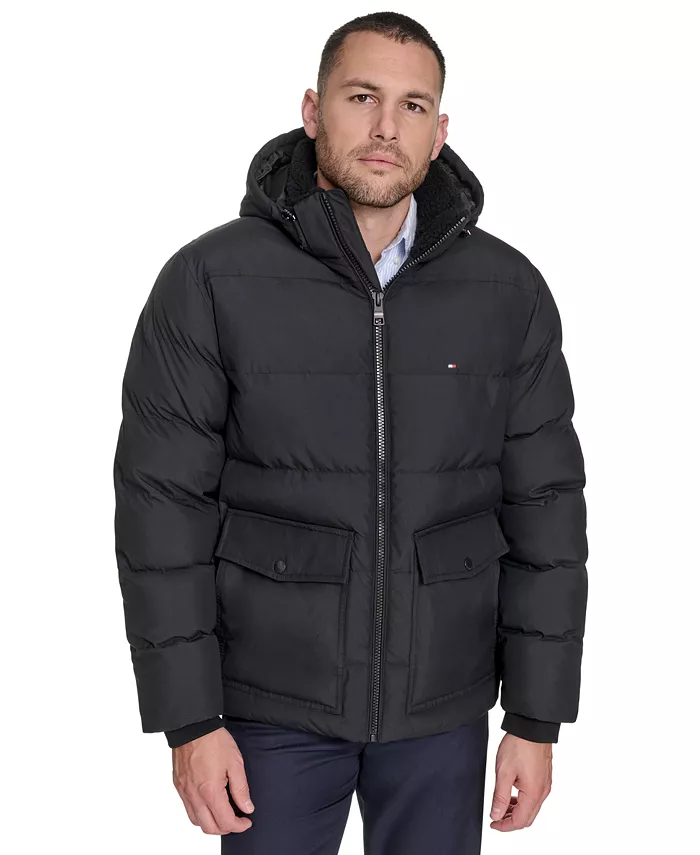 Men's Two Pocket Hooded Puffer Jacket - thumbnail 8