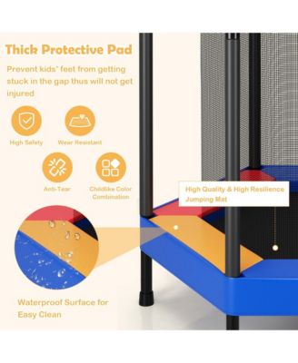 48'' Hexagonal Kids Trampoline Recreational Bounce Jumper W/Foam Padded Handrails