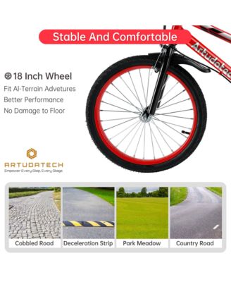 18 Inch Kids Bike with Glowing Training Wheels, Dual Brakes & High-Carbon Steel Frame | Gift for Girls and Boys Ages 6-10