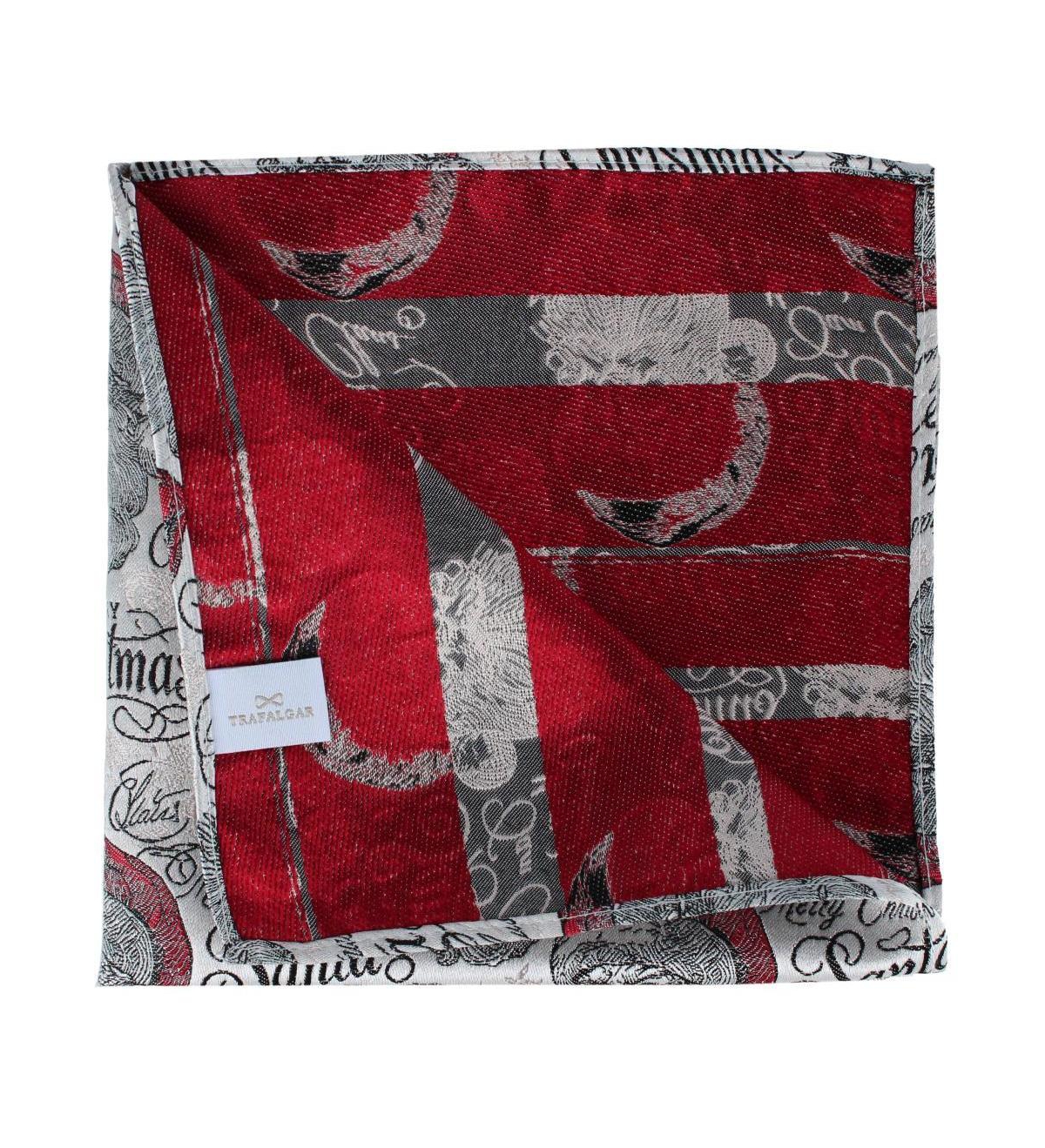 Trafalgar Men's Santa Claus Is Watching Silk 12x12 Pocket Square