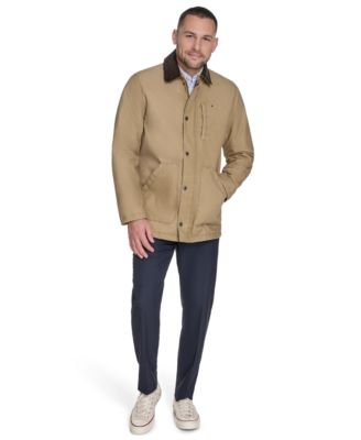 Men's Cotton Barn Coat with Corduroy Collar