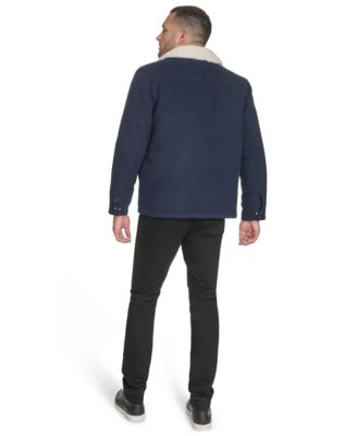 Men's Wool Blend Jacket with Sherpa Collar