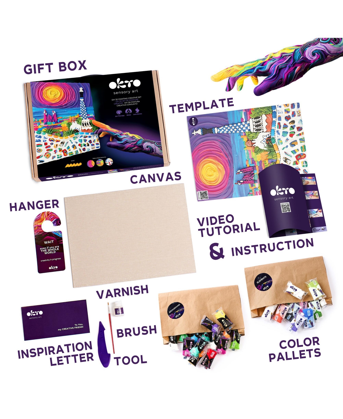 Wise ElkOKTO Air-Dry Clay 3D Painting Kit – #parkguellbarcelon (11.8 x 15.7 in)